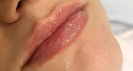 Depois do preenchimento labial: lábios com mais volume e contorno definido